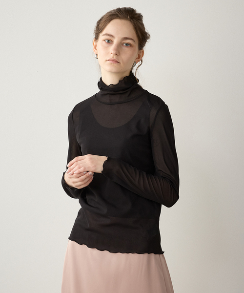 LE SOUK HOLIDAY(ルスークホリデー)の「パワーネットハイネックプルオーバー(Tシャツ/カットソー・レディース・ブラック/ブルー/オフホワイト・M/L)」の4枚目の写真