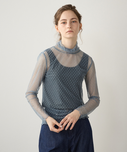 LE SOUK HOLIDAY(ルスークホリデー)の「パワーネットハイネックプルオーバー(Tシャツ/カットソー・レディース・ブラック/ブルー/オフホワイト・M/L)」の20枚目の写真