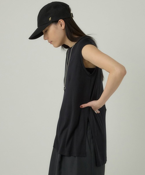 Chaos（カオス）の「Chaos(カオス)/【4/10金子綾さんYouTube紹介】シルクフレーズノースリーブTシャツ（Tシャツ/カットソー・レディース・ピンク系その他/ブラック/ブルー系その他/クリーム/ブルー/ネイビー/ライトブルー/オフホワイト/モカ/ブラック系・FREE）」の14枚目の写真