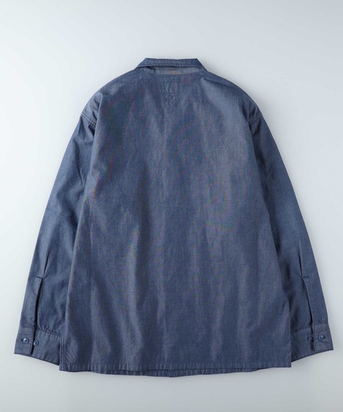 GUNG HO（ガンホー）の「【GUNG HO】別注ワークシャンブレーシャツ（シャツ/ブラウス・メンズ・ブルー/ダークインディゴブルー・M/L/XL）」の12枚目の写真