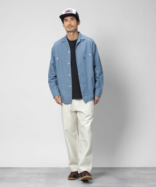 GUNG HO（ガンホー）の「【GUNG HO】別注ワークシャンブレーシャツ（シャツ/ブラウス・メンズ・ブルー/ダークインディゴブルー・M/L/XL）」の7枚目の写真