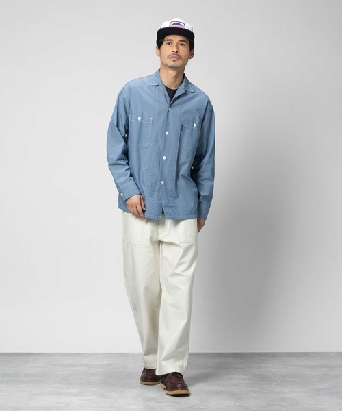 GUNG HO（ガンホー）の「【GUNG HO】別注ワークシャンブレーシャツ（シャツ/ブラウス・メンズ・ブルー/ダークインディゴブルー・M/L/XL）」の9枚目の写真