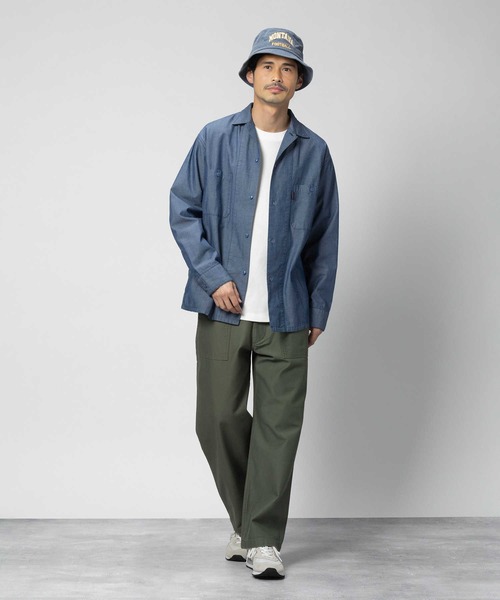 GUNG HO（ガンホー）の「【GUNG HO】別注ワークシャンブレーシャツ（シャツ/ブラウス・メンズ・ブルー/ダークインディゴブルー・M/L/XL）」の4枚目の写真