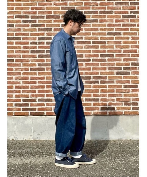 GUNG HO（ガンホー）の「【GUNG HO】別注ワークシャンブレーシャツ（シャツ/ブラウス・メンズ・ブルー/ダークインディゴブルー・M/L/XL）」の21枚目の写真