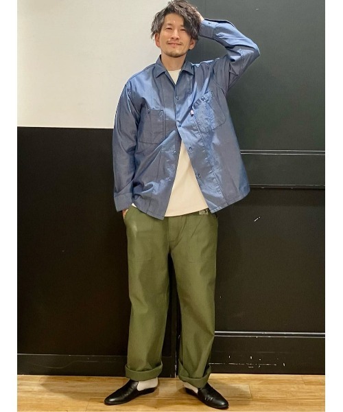 GUNG HO（ガンホー）の「【GUNG HO】別注ワークシャンブレーシャツ（シャツ/ブラウス・メンズ・ブルー/ダークインディゴブルー・M/L/XL）」の17枚目の写真