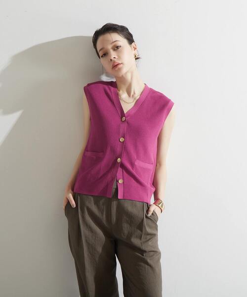 【セール】V開きニットベスト（ベスト）｜Liesse（リエス）