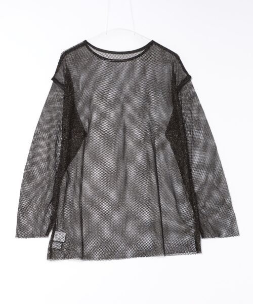 Settimissimo（セッティミッシモ）の「ラメ混 メッシュ プルオーバー クルーネック 長袖（Tシャツ/カットソー・レディース・ブラック/オフホワイト・FREE）」の21枚目の写真