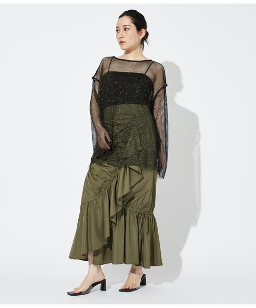 Settimissimo（セッティミッシモ）の「ラメ混 メッシュ プルオーバー クルーネック 長袖（Tシャツ/カットソー・レディース・ブラック/オフホワイト・FREE）」の15枚目の写真