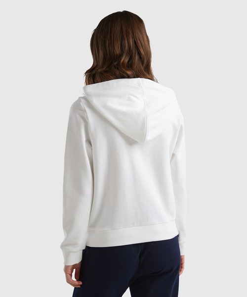 BENETTON (UNITED COLORS OF BENETTON)(ベネトンユナイテッドカラーズオブベネトン)の「ブランドロゴマーク入りフルジップアップパーカー(パーカー・レディース・ネイビー/ホワイト・MEDIUM/SMALL/X-SMALL/XX-SMALL)」の4枚目の写真