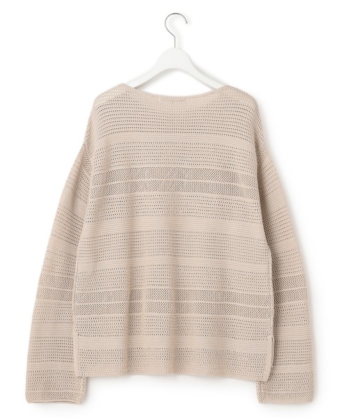 23区 L（ニジュウサンクオオキイサイズ）の「【洗える】レーシーコットンコード ニット（ニット/セーター・レディース・ブラック系/ホワイト系/ベージュ系・46/44）」の13枚目の写真