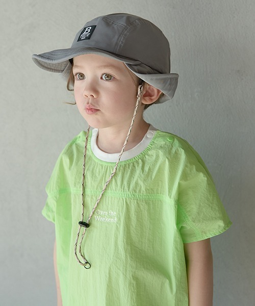 b・ROOM（ビールーム）の「イージーワイドナイロンTシャツ（シャツ/ブラウス・キッズ・ライトカーキ/ネイビー/ライトグリーン/ラベンダー・120cm/150cm/100cm/130cm/110cm/140cm）」の7枚目の写真