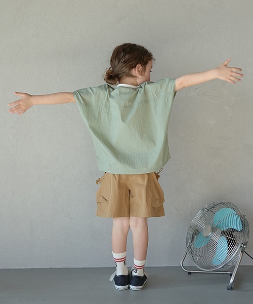 b・ROOM（ビールーム）の「イージーワイドナイロンTシャツ（シャツ/ブラウス・キッズ・ライトカーキ/ネイビー/ライトグリーン/ラベンダー・120cm/150cm/100cm/130cm/110cm/140cm）」の12枚目の写真