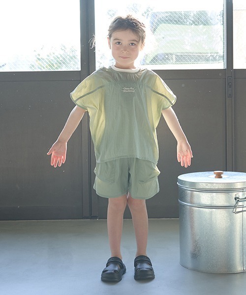 b・ROOM（ビールーム）の「イージーワイドナイロンTシャツ（シャツ/ブラウス・キッズ・ライトカーキ/ネイビー/ライトグリーン/ラベンダー・120cm/150cm/100cm/130cm/110cm/140cm）」の14枚目の写真