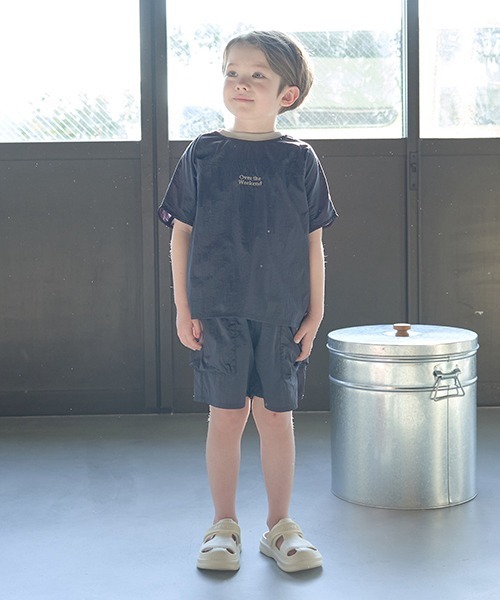 b・ROOM（ビールーム）の「イージーワイドナイロンTシャツ（シャツ/ブラウス・キッズ・ライトカーキ/ネイビー/ライトグリーン/ラベンダー・120cm/150cm/100cm/130cm/110cm/140cm）」の16枚目の写真