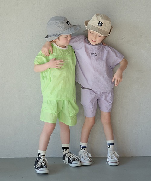 b・ROOM（ビールーム）の「イージーワイドナイロンTシャツ（シャツ/ブラウス・キッズ・ライトカーキ/ネイビー/ライトグリーン/ラベンダー・120cm/150cm/100cm/130cm/110cm/140cm）」の5枚目の写真