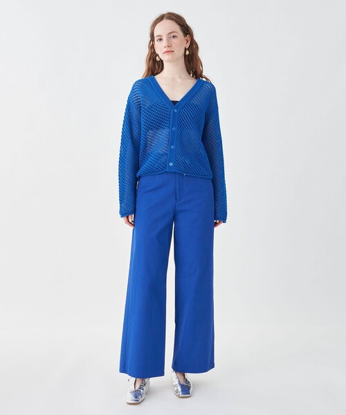 MACPHEE(マカフィー)の「コットンサージ ドローストリングワイドパンツ(その他パンツ・レディース・ブルー/チャコールグレー/ホワイト・36/34/32)」の4枚目の写真