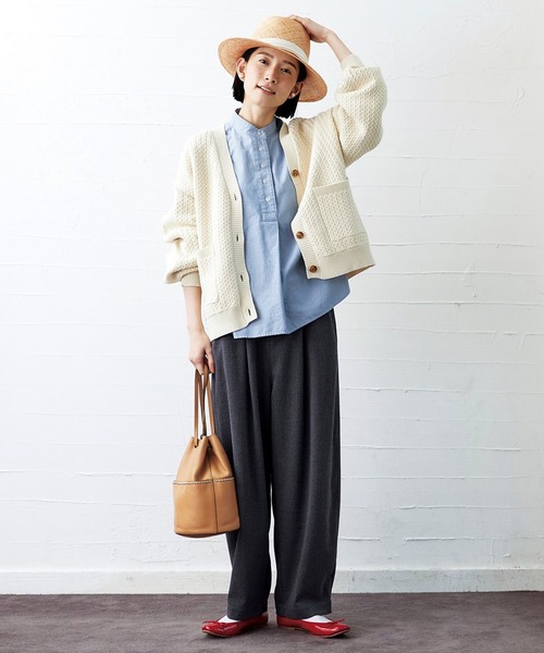 Sunny clouds（サニークラウズ）の「サニークラウズ　ほっこり袖カーディガン（カーディガン/ボレロ・レディース・ブルー/アイボリー・X-LARGE/LARGE/MEDIUM）」の8枚目の写真