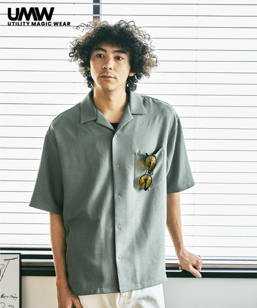 セール】【速乾・軽量・イージーケア】UMWオープンカラー半袖シャツ