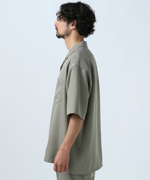 BAYFLOW（ベイフロー）の「【速乾・軽量・イージーケア】UMWオープンカラー半袖シャツ [セットアップ可]（シャツ/ブラウス・メンズ・ブラック/ライトグレー/カーキ/ネイビー・SMALL/MEDIUM/LARGE）」の12枚目の写真