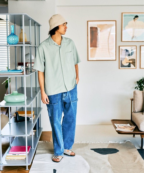 セール】【速乾・軽量・イージーケア】UMWオープンカラー半袖シャツ