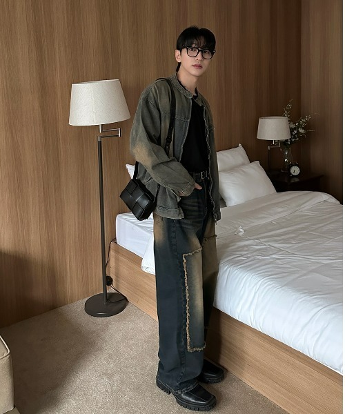 ASCLO(エジュクロ)の「ASCLO Vintage Biker Denim Jacket(デニムジャケット・メンズ・ブルー・LARGE/MEDIUM)」の5枚目の写真