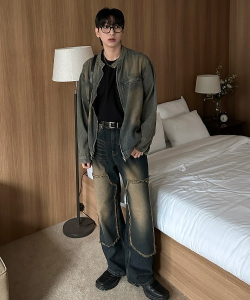 ASCLO(エジュクロ)の「ASCLO Vintage Biker Denim Jacket(デニムジャケット・メンズ・ブルー・LARGE/MEDIUM)」の4枚目の写真