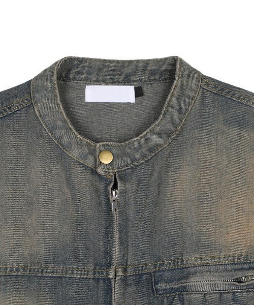 ASCLO(エジュクロ)の「ASCLO Vintage Biker Denim Jacket(デニムジャケット・メンズ・ブルー・LARGE/MEDIUM)」の14枚目の写真