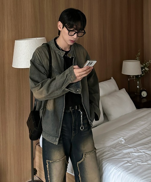 ASCLO(エジュクロ)の「ASCLO Vintage Biker Denim Jacket(デニムジャケット・メンズ・ブルー・LARGE/MEDIUM)」の3枚目の写真