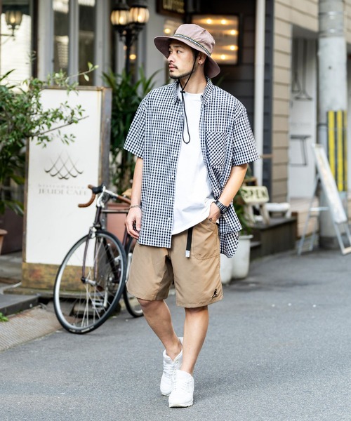 KANGOL(カンゴール)の「【KANGOL/カンゴール】別注コラボ 接触冷感 水陸両用ガーデニングクライミングショートパンツ/ボードショーツ(その他パンツ・メンズ・ブラック系/マスタード/カモフラージュ/レオパード/ベージュ/パープル/ブラック/グレー/オリーブ/ネイビー・M/L/XL)」の14枚目の写真