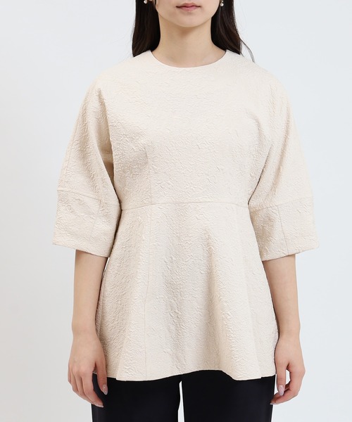 TRUDEA（トルディア）の「ジャガードペプラムプルオーバー（シャツ/ブラウス・レディース・アイボリー/ブラック・MEDIUM）」の22枚目の写真