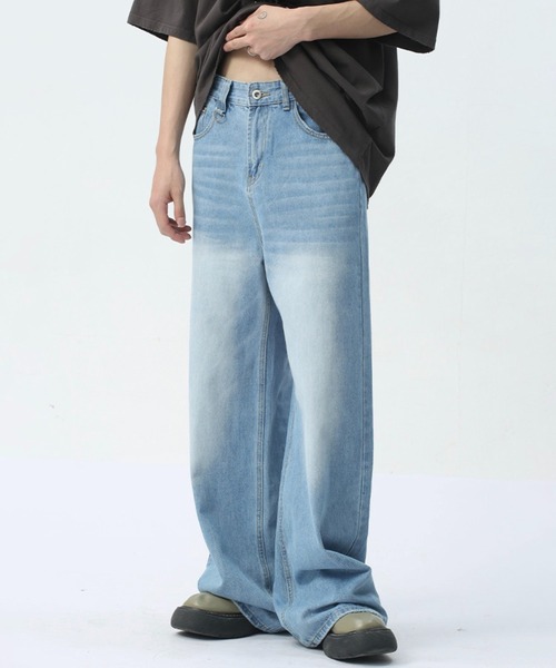 WESTBOY(ウエストボーイ)の「ルーズバギーウォッシュドデニムパンツ/セミワイドデニムパンツWO24S3PT01【WB ORIGINALS】(デニムパンツ・メンズ・ライトブルー・XL/M/L)」の8枚目の写真