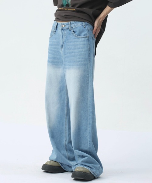 WESTBOY(ウエストボーイ)の「ルーズバギーウォッシュドデニムパンツ/セミワイドデニムパンツWO24S3PT01【WB ORIGINALS】(デニムパンツ・メンズ・ライトブルー・XL/M/L)」の9枚目の写真