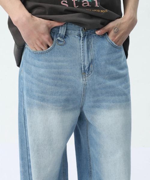 WESTBOY(ウエストボーイ)の「ルーズバギーウォッシュドデニムパンツ/セミワイドデニムパンツWO24S3PT01【WB ORIGINALS】(デニムパンツ・メンズ・ライトブルー・XL/M/L)」の5枚目の写真