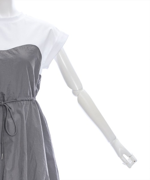 clear（クリア）の「ドッキングバルーンミニワンピース［1枚で楽ちん♪ 大人 カジュアル ショート丈］≪再入荷≫（ワンピース・レディース・ブラック/チャコールグレー・F）」の7枚目の写真