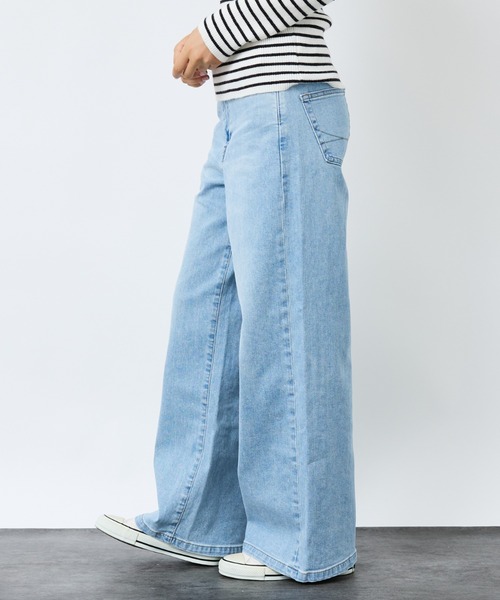 SOMETHING(サムシング)の「【SOMETHING/サムシング】LISA ワイド デニムパンツ【WEB限定】(デニムパンツ・レディース・スミクロ/ダークネイビー/アイボリー/インディゴブルー/ライトブルー・X-SMALL/S/M)」の14枚目の写真