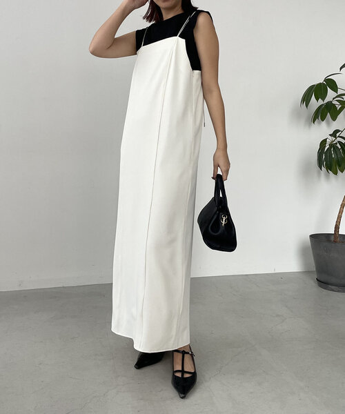 CAPRICIEUX LE'MAGE（カプリシューレマージュ）の「ベアキャミワンピース（ワンピース・レディース・ブラック/ホワイト系その他・FREE/PS）」の7枚目の写真