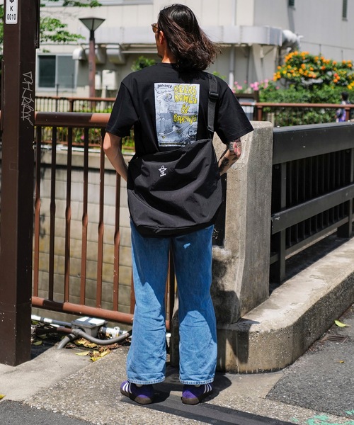 THRASHER(スラッシャー)の「GONZ SAD Shoulder Bag L /THRASHER スラッシャー撥水加工リップストップナイロンワンポイントショルダーバッグ(ショルダーバッグ・メンズ・ブルー/ライトグレー/ブラック×ホワイト・FREE)」の5枚目の写真
