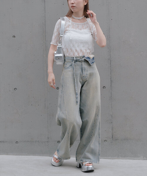 RAY CASSIN（レイカズン）の「レースチョーカーTシャツ（Tシャツ/カットソー・レディース・ブラック/ブルー/ホワイト・FREE）」の10枚目の写真