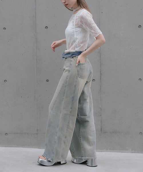 RAY CASSIN（レイカズン）の「レースチョーカーTシャツ（Tシャツ/カットソー・レディース・ブラック/ブルー/ホワイト・FREE）」の11枚目の写真