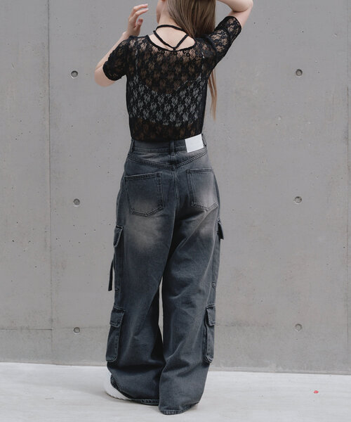 RAY CASSIN（レイカズン）の「レースチョーカーTシャツ（Tシャツ/カットソー・レディース・ブラック/ブルー/ホワイト・FREE）」の4枚目の写真