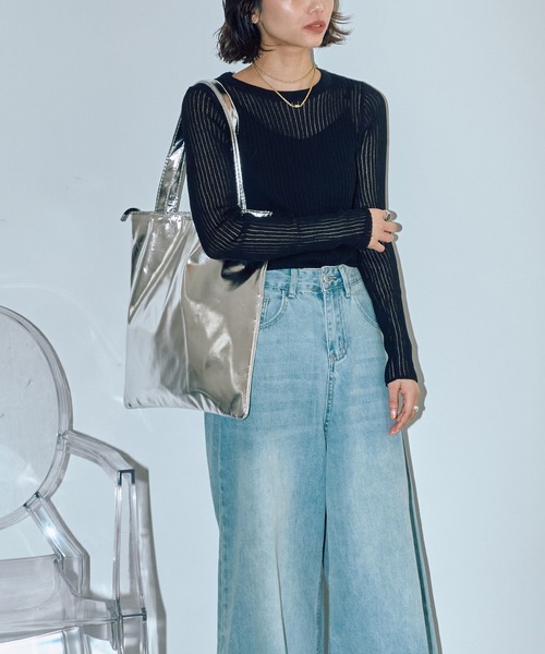 トーナルストライプセーター トミー ヒルフィガー TOMMY HILFIGER オフショルダーストライプ