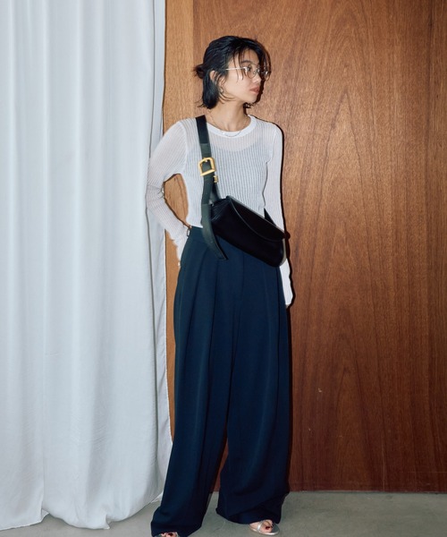 LIENCOEUR（リアンクール）の「ストライプシアーロンT（ニット/セーター・レディース・オレンジ/ブラック/グレー/ホワイト・SMALL/LARGE）」の15枚目の写真