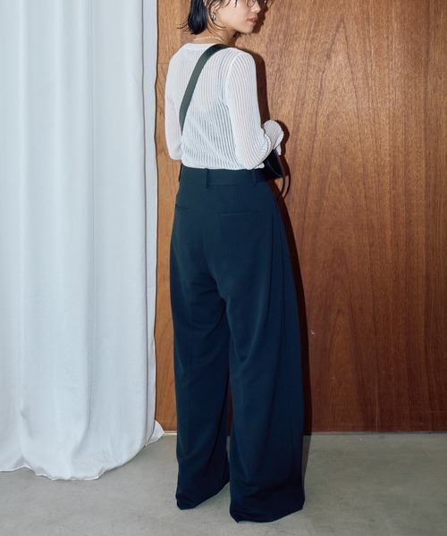 LIENCOEUR（リアンクール）の「ストライプシアーロンT（ニット/セーター・レディース・オレンジ/ブラック/グレー/ホワイト・SMALL/LARGE）」の18枚目の写真