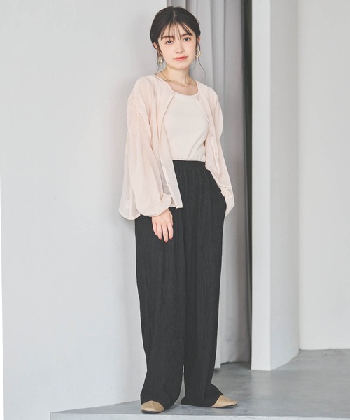 白プリーツパンツ 楽天市場】【 送料無料 】 パンツ シフォンアコーディオン