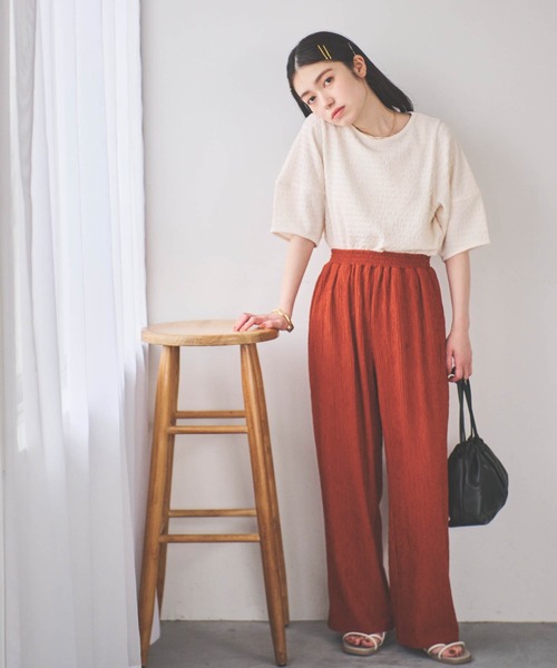 mil（ミル）の「【150㎝前後の小柄さんサイズ】楊柳プリーツパンツ（その他パンツ・レディース・ピンク/ライム/ブラック/テラコッタ/モカ・XS/S/M）」の6枚目の写真