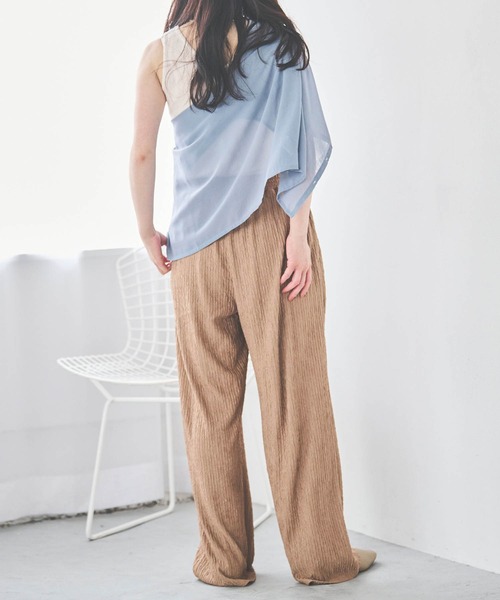 新品☆MILLY パンツ　F〖N4855〗 セール】【150㎝前後の小柄さんサイズ】楊柳プリーツパンツ