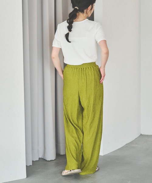 mil（ミル）の「【150㎝前後の小柄さんサイズ】楊柳プリーツパンツ（その他パンツ・レディース・ピンク/ライム/ブラック/テラコッタ/モカ・XS/S/M）」の14枚目の写真