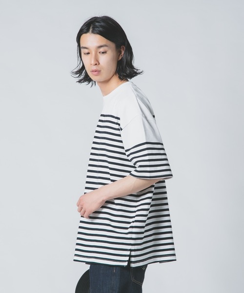 ROUGH TRADE（ラフトレード）の「【ROUGH TRADE/ラフトレード】 パネルボーダーバスクT（Tシャツ/カットソー・メンズ・ブラック/ブルー/ダークブラウン・MEDIUM/LARGE/X-LARGE）」の5枚目の写真