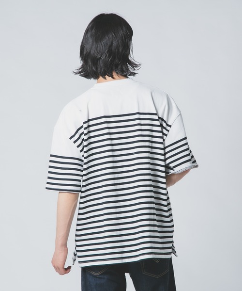 ROUGH TRADE（ラフトレード）の「【ROUGH TRADE/ラフトレード】 パネルボーダーバスクT（Tシャツ/カットソー・メンズ・ブラック/ブルー/ダークブラウン・MEDIUM/LARGE/X-LARGE）」の17枚目の写真