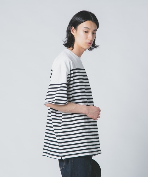 ROUGH TRADE（ラフトレード）の「【ROUGH TRADE/ラフトレード】 パネルボーダーバスクT（Tシャツ/カットソー・メンズ・ブラック/ブルー/ダークブラウン・MEDIUM/LARGE/X-LARGE）」の18枚目の写真